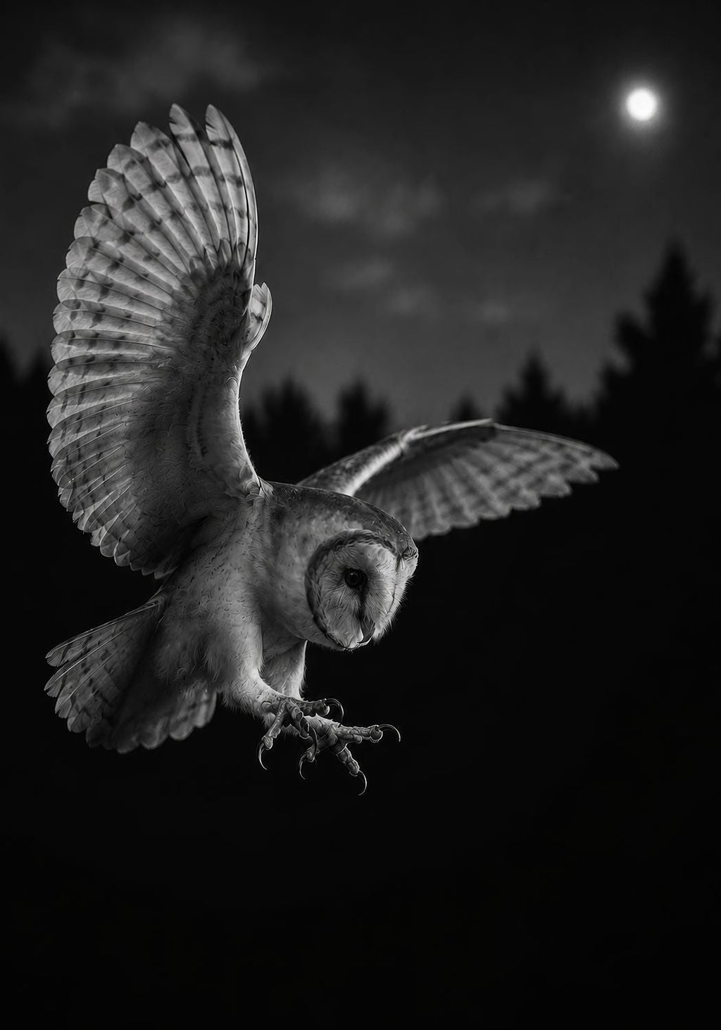Barn Owl at Night