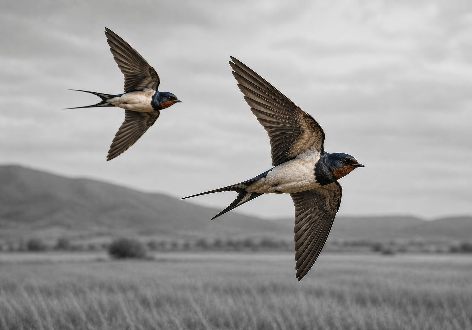 Swallows in Flight