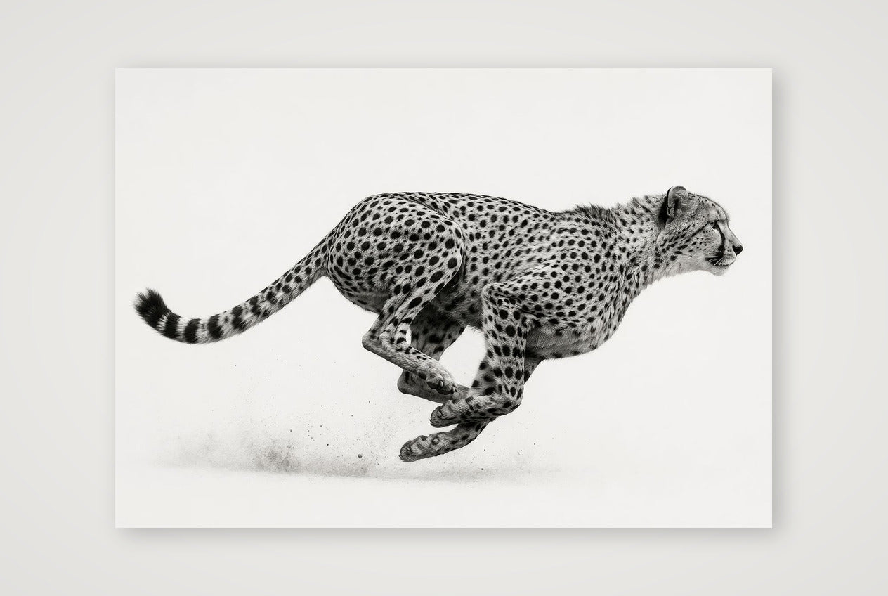 Cheetah in Motion — 100×70cm, 39×28" Print only